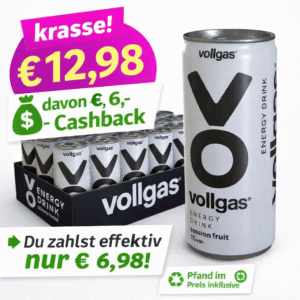 Vollgas Energy Drink "Passion fruit" 24 x 330ml (€ 6,- Cashback)