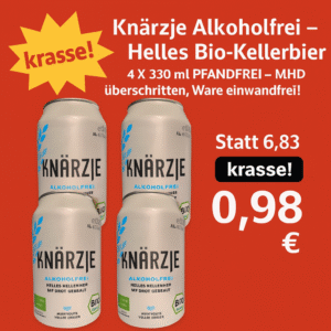Knärzje Alkoholfrei – Helles Bio-Kellerbier 4 x 330ml PFANDFREI