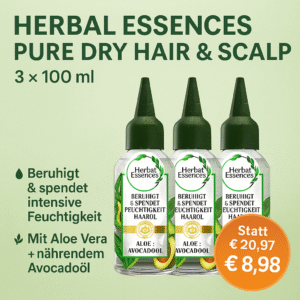 Herbal Essences Pure Renew Kopfhaut- & Haaröl mit Aloe + Avocadoöl, 3 x 100ml