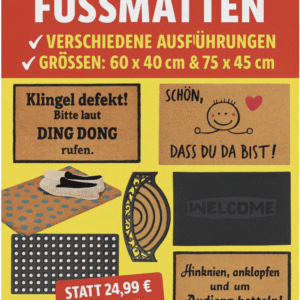 Relaxdays Fußmatten Kokos / Gummi div. Ausführungen