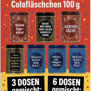 ROOST Süssigkeitendose mit Fruchtgummi-Colafläschchen 100g (3 Sorten)