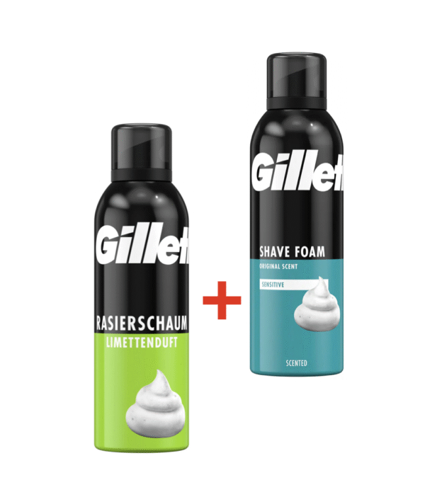 Gillette Rasierschaum im Set, 2 Sorten, 2 x 200 ml