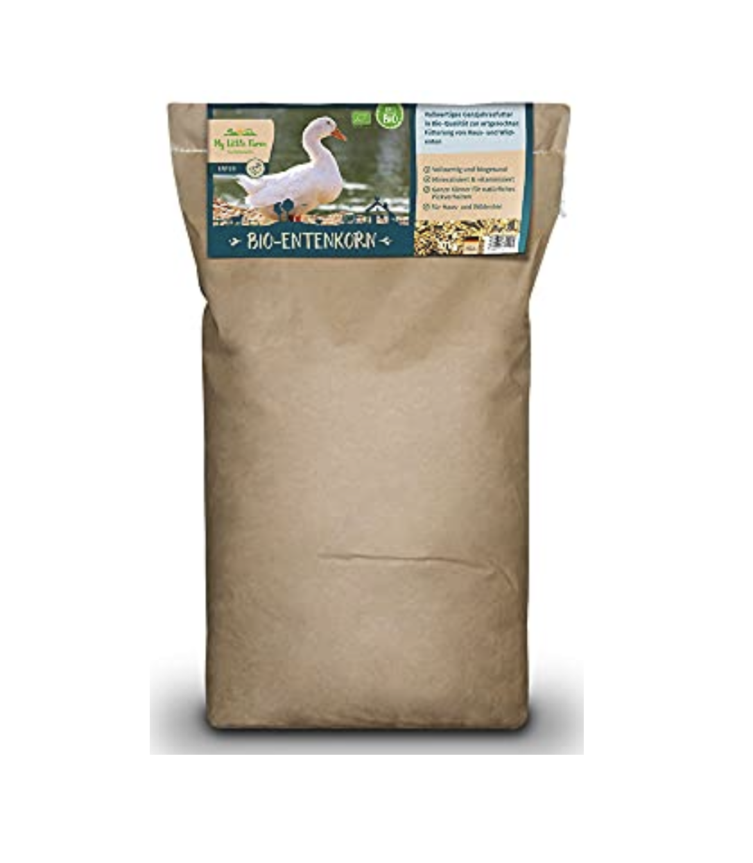 My Little Farm Bio-Entenkorn, 10 kg, vollwertiges Ganzjahresfutter für Enten, bedarfsgerecht mineralisiert und vitaminisiert, Alleinfuttermittel in Bio-Qualität