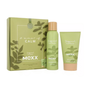 Mexx Inspired Nature Geschenkset mit Duschschaum und Körperlotion, aromatischer Duft und vegane, pflegende Formel 150 ml und 150 ml