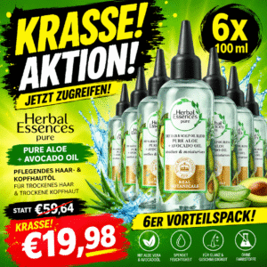 Herbal Essences Pure Aloe + Avocado Oil Haar- & Kopfhautöl – 6 × 100 ml Vorteilspack
