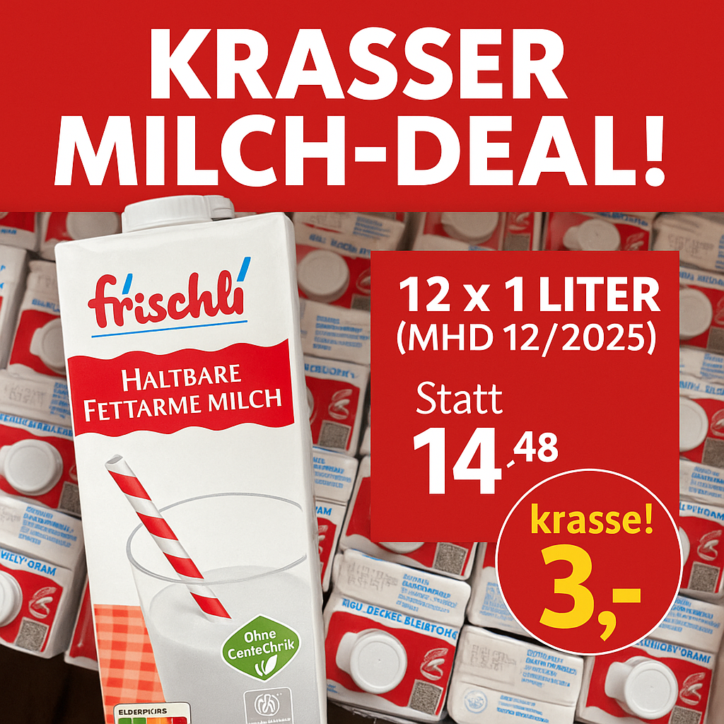 H-Milch fettarm – haltbar 12 × 1 Liter (MHD 12/2025)
