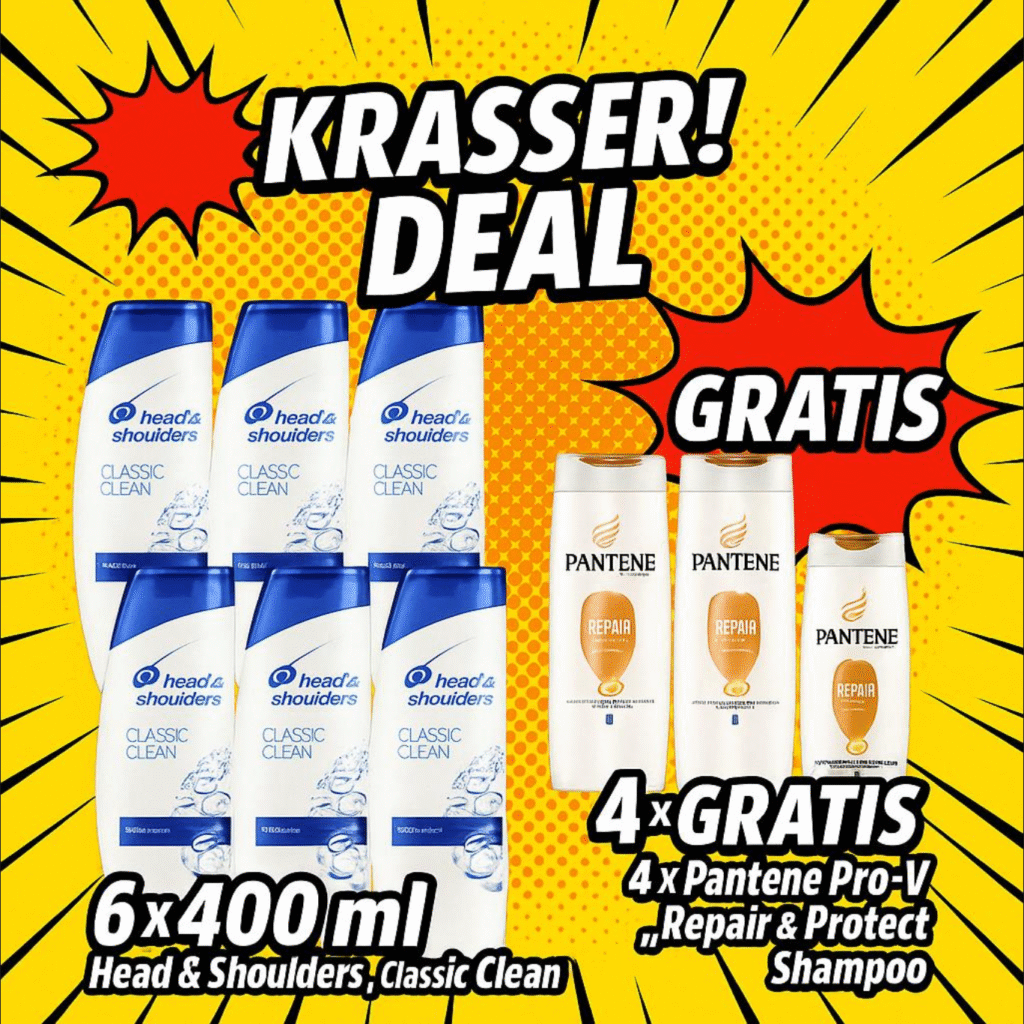 Head & Shoulders Classic Clean 6 x 400ml +GRATIS 4 x 90ml Pantene Pro-V ...