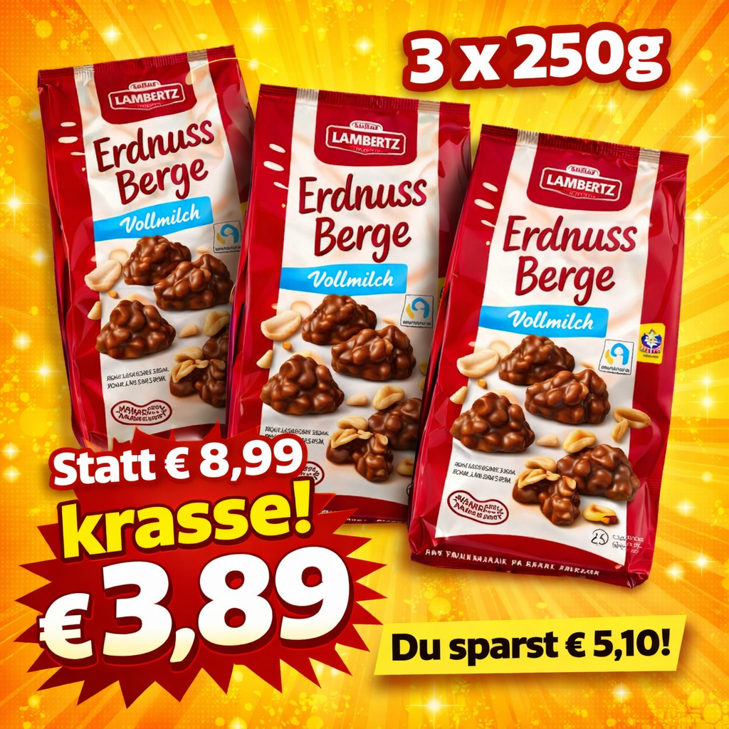 Lambertz Erdnuss Berge 3 x 250g (01/2026)