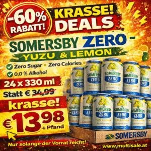 Somersby ZERO 0,0% Yuzu & Lemon 0,0% Cider 24 x 0,33 l inkl. DPG Pfand