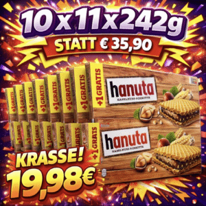 Ferrero Hanuta (10 x 10er-Packung +10 Stück Gratis) je 242g - MHD 24.04.2026