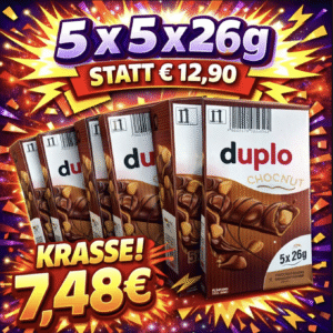 Duplo Chocnut, 5 x 5er Pack (25 Riegel à 26 g), 650g. - MHD 05.2026