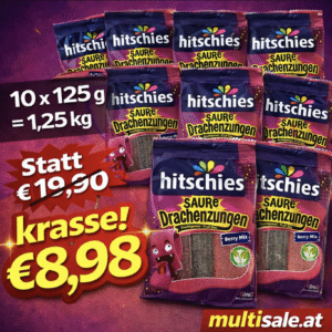 hitschies Saure Drachenzungen "Berry Mix" 10 x 125g - MHD 06/2026