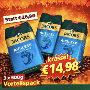 Jacobs Auslese Mild & Sanft gemahlen - 3 x 500g Vorteilspack