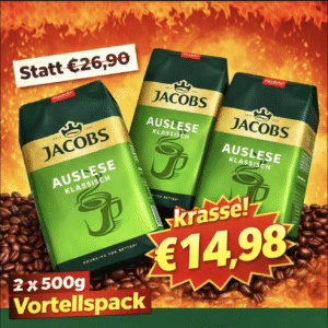 Jacobs Auslese Klassisch gemahlen - 3 x 500g Vorteilspack
