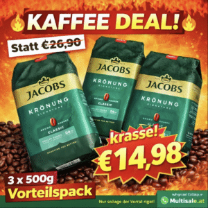 Jacobs Krönung Signature Kaffee Bohnen - 3 x 500g Vorteilspack