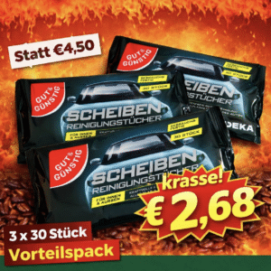 Gut & Günstig Scheibenreinigungstücher 3 x 30 Stück