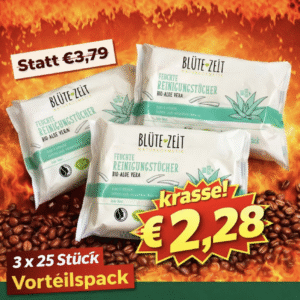 BLÜTE-ZEIT Reinigungstücher Aloe-Vera 3 x 25 Stück
