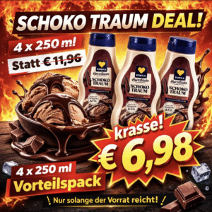 EDEKA Herzstücke Dessertsauce Schokolade 4 x 250ml - MHD 13.05.2026