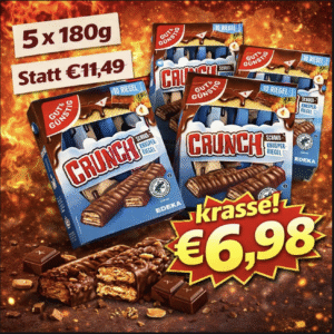 Gut & Günstig Crunch Schoko-Knusperriegel 5 x 180g - MHD 29.05.2026