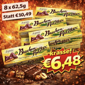 Argenta Brocken-Splitter Zartbitter 8 x 62,5g - MHD 17.04.2026