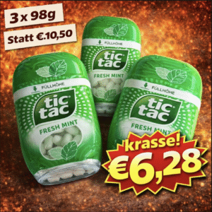 tic tac Fresh Mint 3 x 98g - MHD 26.04.2026