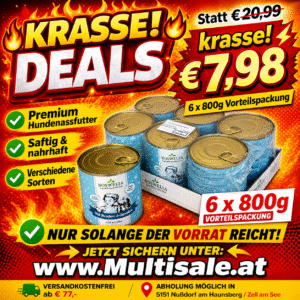 Boswelia Landhausküche Hundenassfutter Rentier – 6 x 800g Vorteilspack - MHD überschritten, Ware einwandfrei!