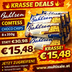 Bahlsen Comtess Choco Chips Kuchen – 8 x 350g Vorteilspack