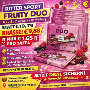 Ritter Sport Fruity Duo 6x218g – Crazy Cassis & Be My Berry Schokolade