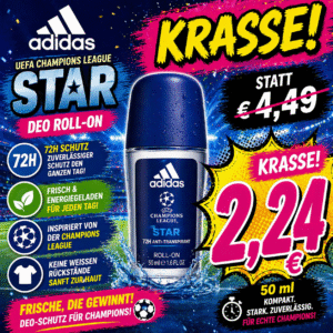 Adidas UEFA Champions League Star Deo Roll-On 50 ml – 72H Schutz & frische Power