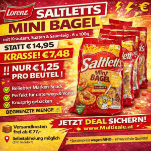 Lorenz Saltletts Mini Bagel 6x100g – Kräuter, Saaten & Sauerteig Snack