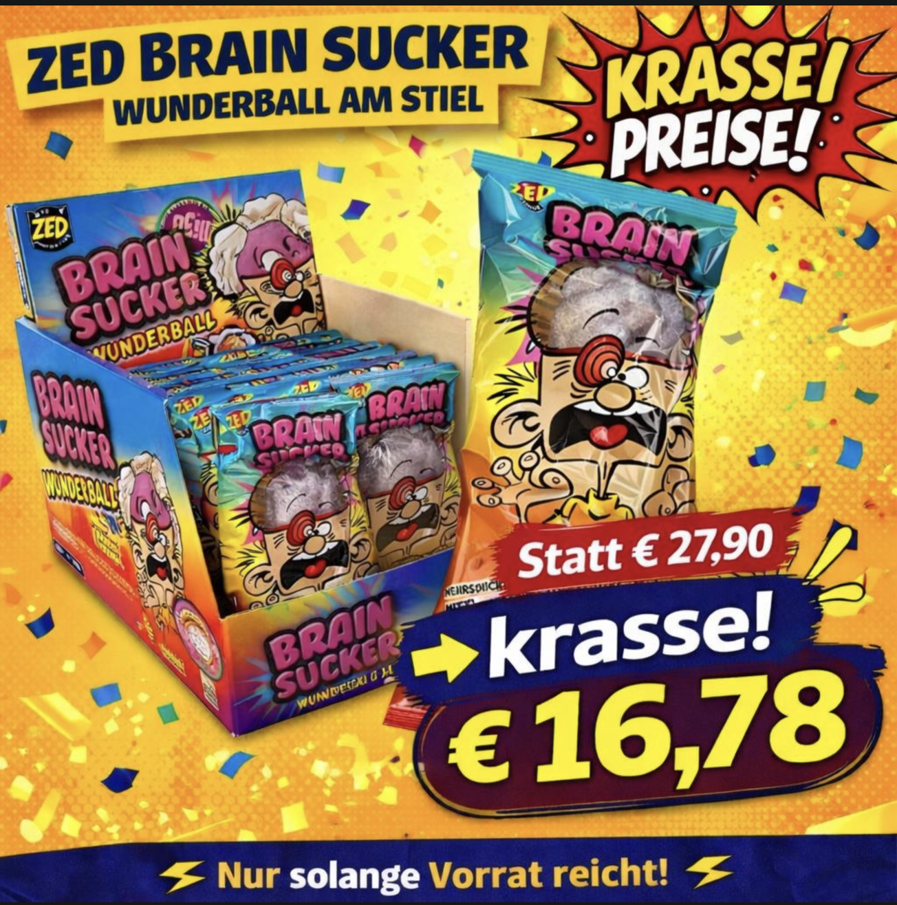 Zed Candy Brain Sucker Wunderball am Stiel "Lollies" 15 x 72g
