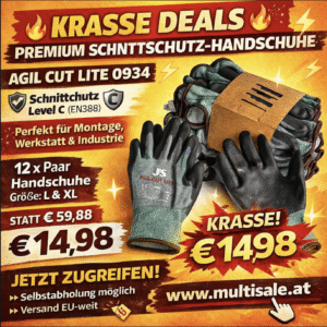 Premium Schnittschutzhandschuhe AGIL CUT LITE 0934 – Level C Schutz 12 x 1 Paar