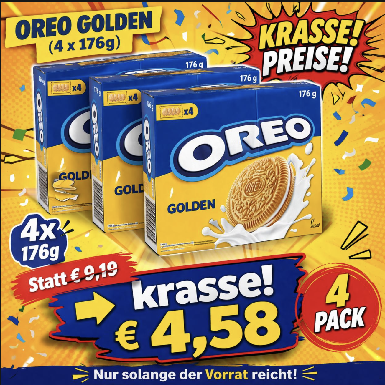 OREO Vanille Golden Box 4 x 176g - MHD 25.05.2026