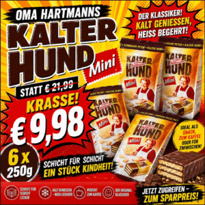 Oma Hartmann’s Kalter Hund Mini – 5 x 250g Vorteilspack - MHD Chargen 04-08.2026