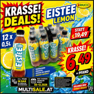 RAUCH EISTEE LEMON – 12 x 0,5L - Inkl. DPG Pfand - MHD 05.2026