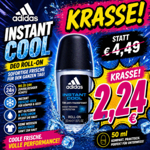 Adidas Deo Roll-On Instant Cool 50 ml – 24H Schutz & extra Frischekick