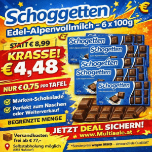 Schogetten Edel-Alpenvollmilch 6x100g – Marken Schokolade Vorteilspack
