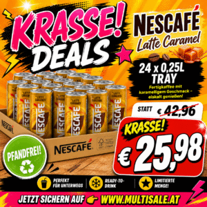 NESCAFÉ Latte Caramel – Ready to Drink Kaffee-Genuss 24 x 0,25l Tray