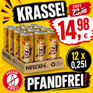 NESCAFÉ Latte Caramel – Ready to Drink Kaffee-Genuss 12 x 0,25l Tray