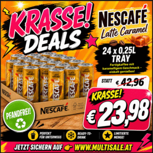 NESCAFÉ Latte Caramel – Ready to Drink Kaffee-Genuss 24 x 0,25l Tray