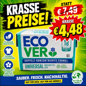Ecover Universal Waschmittel Caps, 18 x 17 g