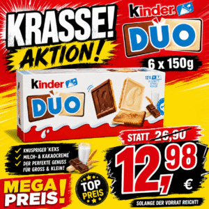 Kinder DUO Kekse – 6 × 150 g - MHD Chargen 04-08.2026