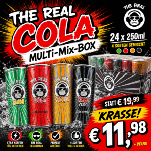 THE REAL Cola – MULTI-Mix-BOX 24 x 250 ml | 4 Sorten gemischt inkl. DPG Pfand