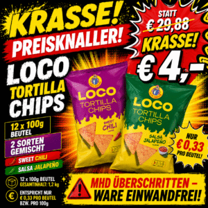 LOCO TORTILLA CHIPS MIX – 12 x 100g - MHD Chargen 11.2025 bis 04.2026