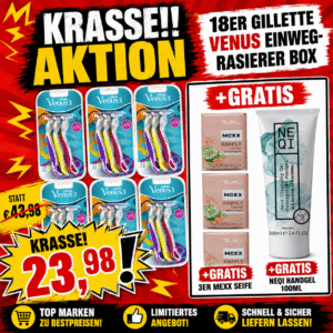 18 RASIERER + GRATIS MEXX SEIFEN & NEQI HANDGEL!
