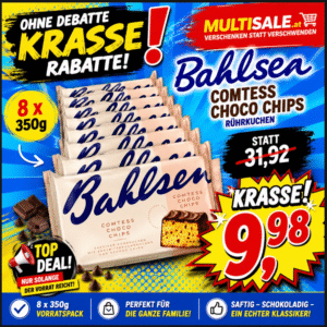 Bahlsen Comtess Choco Chips Rührkuchen – 8 × 350 g Vorratspack - MHD Chargen 03-09.2026