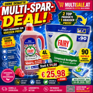 Fairy Professional Mega Spar-Set – 4 L Platinum Spülmittel + 90 Original Spülmaschinen-Kapseln