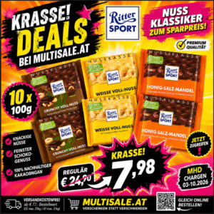 RITTER SPORT NUSS-KLASSIKER – 10 × 100 g MIXBOX | MHD Chargen 03-10.2026