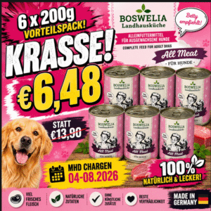 Betty’s Landhausküche All Meat Fleischtopf Rind – 6 × 200 g – Alleinfuttermittel für ausgewachsene Hunde - MHD Chargen 04-08.2026