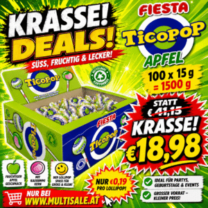Fiesta Tico Pop Apfel – 100 × 15 g (1.500 g) - MHD 02.2027